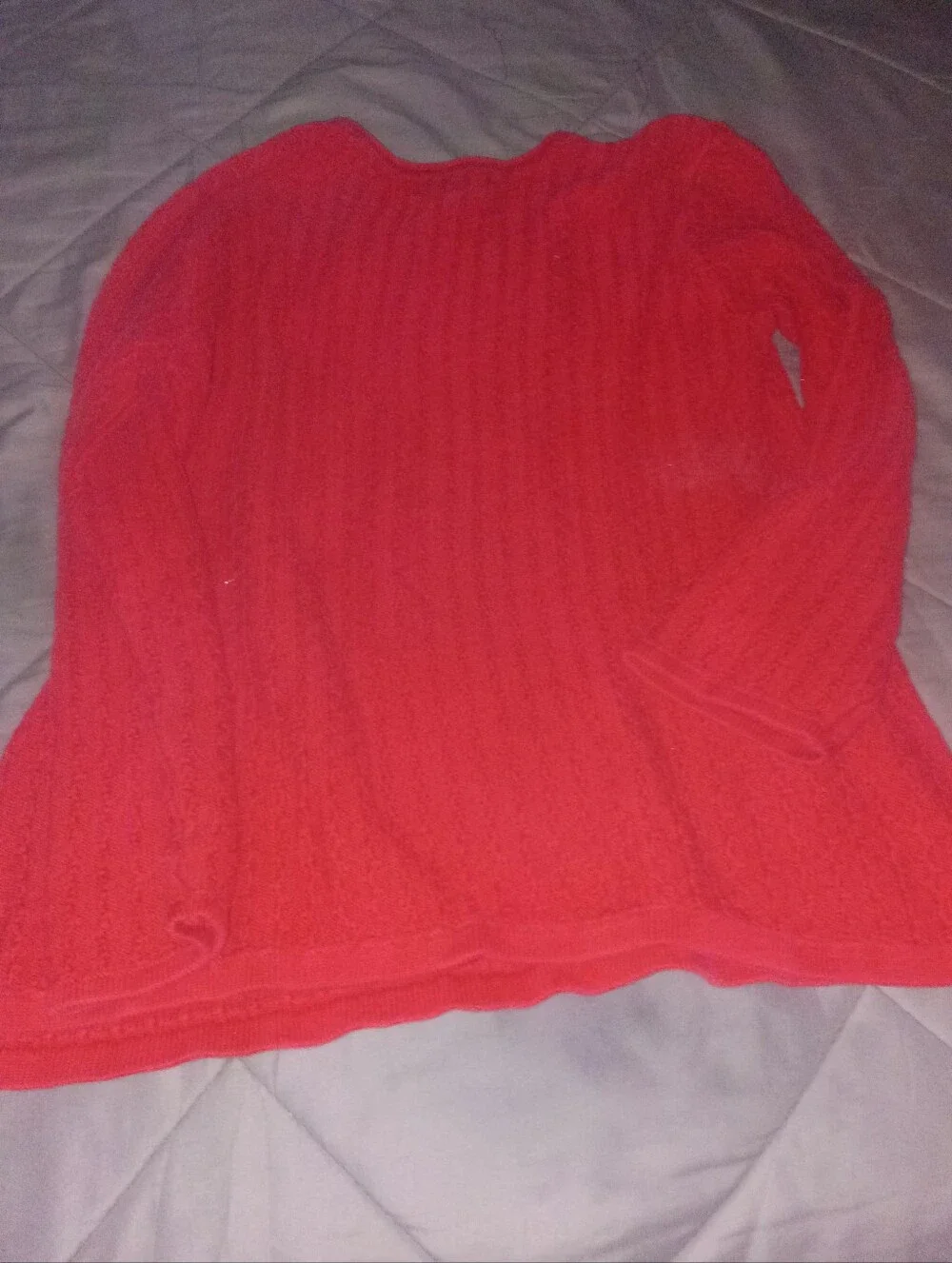 Karen Scott Red Cable-Knit Crewneck Sweater